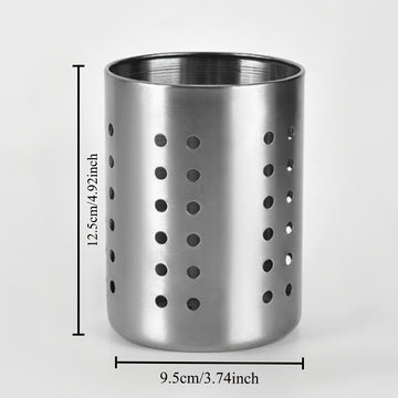 1pc Porta-utensilios de acero inoxidable multiusos para cocina - Caddy de metal apto para alimentos para palillos, cucharas, tenedores, cuchillos - Organizador de cubiertos para el hogar y uso comercial