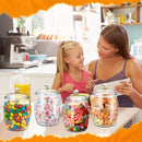 Juego de 4 Tarros para Dulces y Galletas con Tapas, Tarro Plástico Decorativo para Medicinas, Contenedor Auto-Servicio para Dulces, Tarro Sellado Transparente para Almacenamiento de Alimentos, Decoración del Hogar