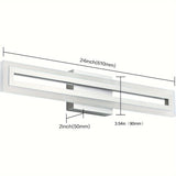 [Luces LED 24In/60cm de Níquel] Luces de Baño LED de 24In/60cm en Níquel Cepillado - Luces de Tocador Sobre Espejo Luz de Pared - 6000K