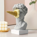 1pc, Escultura de David en helado amarillo, decoración de escritorio moderna y simple para dormitorio, sala de estar y entrada europea