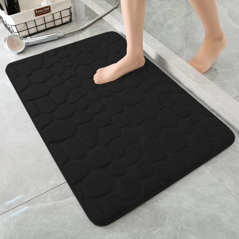 1 pieza de alfombrilla de ducha suave y cómoda, antideslizante, de 23,6 x 5,7 pulgadas, lavable en máquina, poliéster, absorbente, con respaldo de PVC antideslizante, ideal para la seguridad del baño, alfombrilla de seguridad del baño | Alfombrilla de te