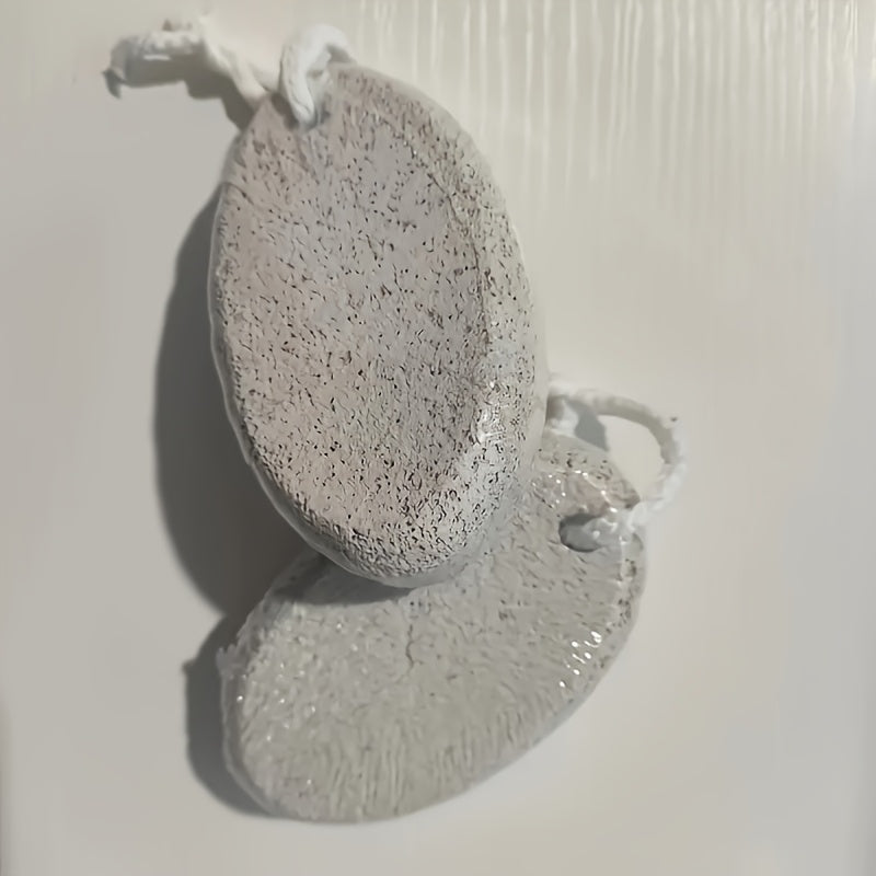 Pediluvio de uso doméstico, piedra volcánica flotante, deslustradora en beige claro, herramienta de masaje elíptica para pies