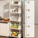 Carrito de Almacenamiento Rodante de 5 Niveles con Ruedas - Organizador Multifuncional de Plástico Duradero para Cocina, Sala de Estar y Hogar - Fácil Montaje, Sin Necesidad de Energía, Ideal para Aperitivos, Libros y Productos Frescos, Carro de Cocina