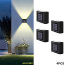 4 unidades de luces de valla de 6 LED alimentadas por energía solar para jardín, disponibles en blanco cálido o blanco frío, perfectas para patios al aire libre, céspedes de jardín, vallas de patio, entradas de vehículos y decoraciones de fiestas.