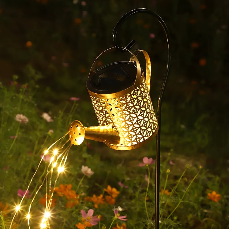 Regaderas Solares para Caminos - Decoración de Jardín con Gancho Colgante - Lámpara Desmontable y Eficiente en Energía Solar con Pantalla Plástica - Ideal para Patio, Césped, Senderos y Decoración Festiva, Uso Todo el Año