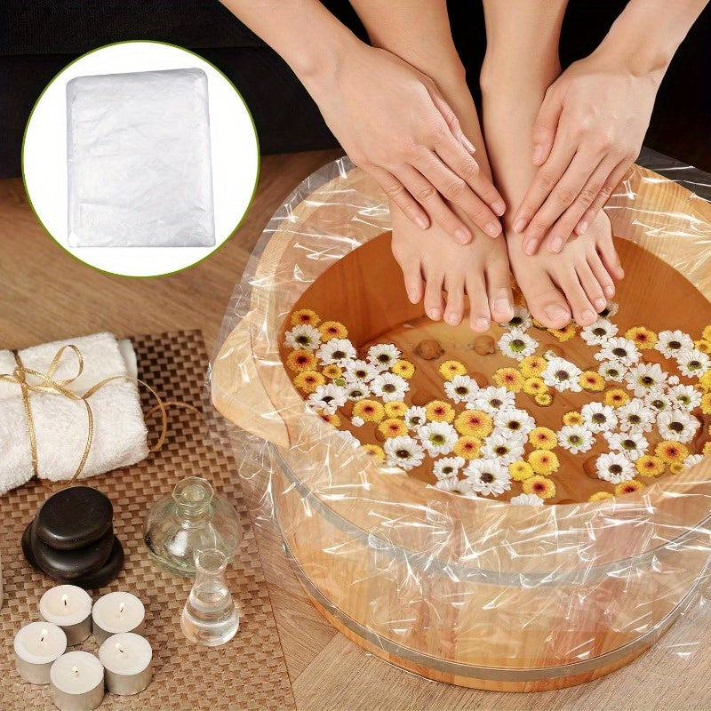 150pcs, Bolsas de Baño Desechables para Pies Portátiles Bolsas de Pedicura Spa de Plástico Finas y Grandes para Remojo de Pies Uso en Hotel o Hogar, 63.5 x 58.42 cm