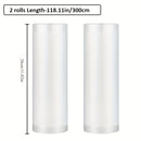 2 Rollos, Bolsas para Sellado al Vacío de Alimentos, Conservación Fresca, Material Grado Alimenticio, Paquete Individual, Uso en Restaurantes y Hogar