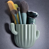2-Pack Estantes de pared de plástico con forma de cactus para baño - Estante organizador colgante para herramientas y accesorios de maquillaje - Montaje sin taladrar, estantes de almacenamiento y exhibición para baño y dormitorio