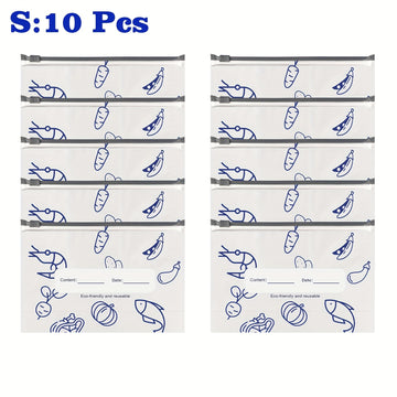 Paquete de 10 Bolsas Reutilizables de Aluminio Selladas - Herméticas y Antihumedad para Congelación, Preparación de Comidas, Gran Capacidad | Sin BPA, Material Apto para Alimentos, Lavado a Mano, Diseño Cuadrado, Ideales para Snacks, Verduras, Carne, Con