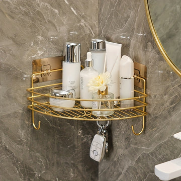 Estante de esquina para el baño, amplio para guardar cosméticos, productos de cuidado de la piel y cepillos de dientes