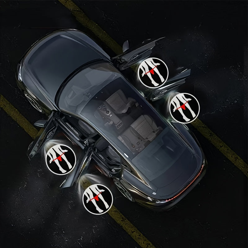 2 piezas de luces traseras de coche LED con diseño de silueta de niña juguetona - Rojo y blanco, alimentadas por batería, ajuste universal para coches, SUV y más - Regalo ideal para vacaciones para hombres y mujeres, luces traseras para coches, sin bater