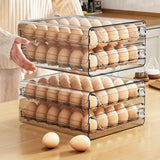 Organizador Transparente de Huevos con Diseño de Cajón Doble - Apilable, Ahorra Espacio para Refrigerador y Cocina, Base Antideslizante, Fácil Limpieza, Cartón Plástico para Frescura y Visibilidad - Ideal para Hogar y Cocinas Comerciales, Tapa Abatible