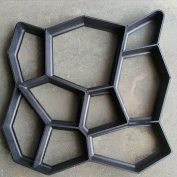 Modelo de sendero, moldes de piedra, moldes de hormigón para superficies de pavimentación, piedras de paso, máquinas de pavimentación, moldes de sendero, adecuados para jardines y césped de bricolaje, uno en negro.