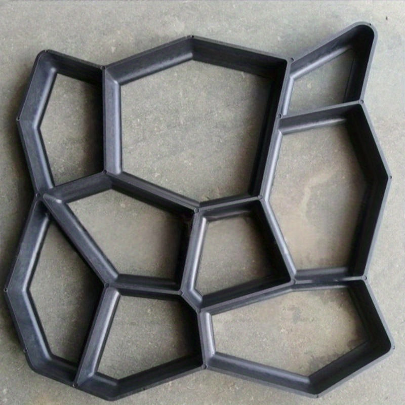 Modelo de sendero, moldes de piedra, moldes de hormigón para superficies de pavimentación, piedras de paso, máquinas de pavimentación, moldes de sendero, adecuados para jardines y césped de bricolaje, uno en negro.