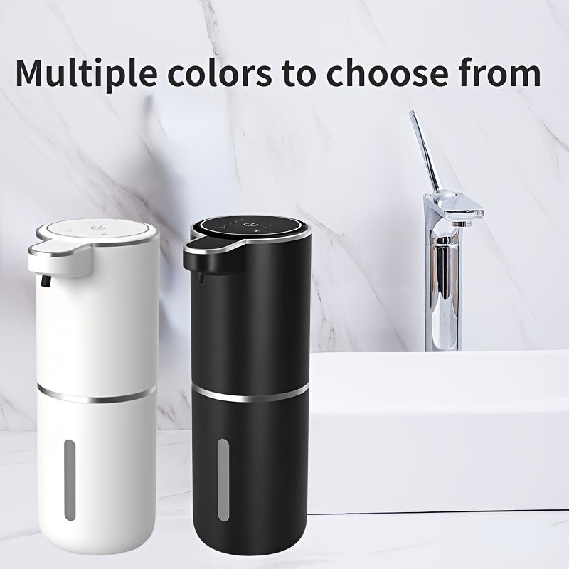 Dispensador de jabón inteligente con sensor automático sin contacto, capacidad de 380ml, flujo ajustable en 4 niveles, pantalla de energía eléctrica, líquido reemplazable libremente, carga rápida USB