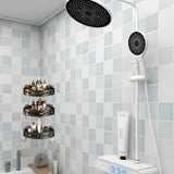 3 estantes de esquina para ducha de plástico negro, organizador de baño montado en la pared sin taladro para champú, jabón y más - diseño de 3 niveles ahorrador de espacio, ideal para cocina y baño, repisas para ducha