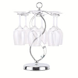 Portavasos de Vino Estilo Europeo Minimalista con Soporte para 6 Botellas Colgantes y Base Resistente - Ahorra Espacio en Encimeras y Armarios, Decoración Sofisticada para Cocina o Comedor