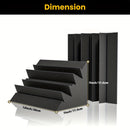 HERTBER 12pcs Trampas de Bajo de Espuma de Alta Densidad Negras, 6.9"x6.9"x11.8", Paneles Absorbentes de Sonido para Esquinas de Estudios Caseros, Oficinas, Salas de Mezcla, Salas de Batería y Teatros