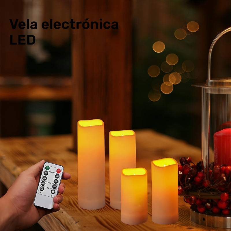 4/12 piezas de velas electrónicas LED con control remoto y función de temporizador, decoración para fiestas de cumpleaños, propuestas y Día de San Valentín