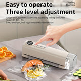 Maquinilla de Sellado al Vacío Multifuncional con Carga USB, Portátil, Incluye 5 Bolsas, Máquina para Alimentos Secos y Húmedos, Funciona como Bomba de Inflación, Apta para Refrigerador, Ideal para Conservar Comida y Snacks