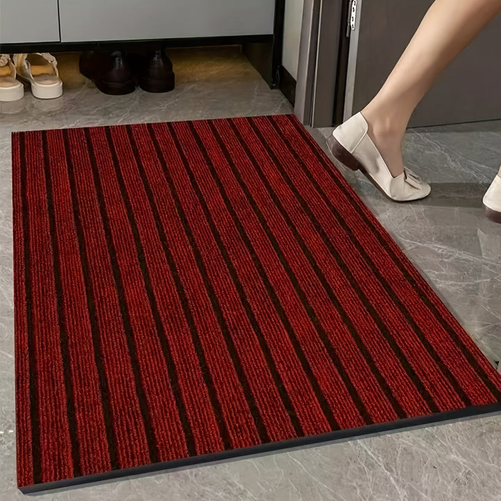 Tapete antideslizante a rayas - Alfombra duradera para interior/exterior, fácil de limpiar y cortar, lavable a máquina en poliéster, negro con diseño de rayas, ideal para cocinas, balcones, pasillos y lavanderías, alfombra para piso de cocina | Tapete ve