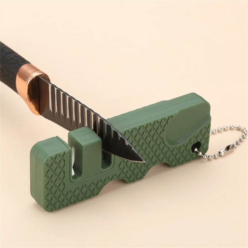 Afilar cuchillos portátiles de doble cara - Herramienta de cocina multifuncional manual para afilar cuchillos y frutas, material PP duradero, sin carga, no necesita batería, accesorios de cocina