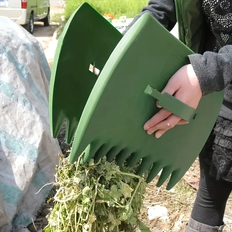 Recogedor de Hojas Ligero y Resistente para Jardín - Herramienta Manual con Gran Apertura, Construcción en Plástico Duradero para Limpieza Rápida de Hojas, Agujas de Pino y Desechos - Ideal para Uso Doméstico, Comercial y Paisajismo, Diseño Eficiente, Ro