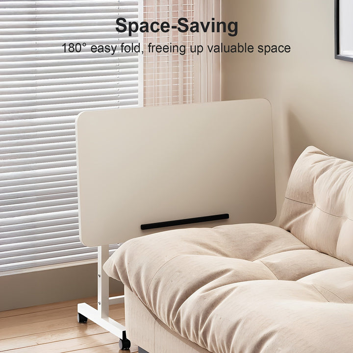 Escritorio de Pie Ajustable con Ángulo de 0°-90°, Marco Metálico Dorado - Estación de Trabajo de Computadora Independiente con Estante de Almacenamiento, Montaje Fácil, Diseño Ahorra Espacio para Oficina en Casa y Uso en Sofá, Estante de Pie