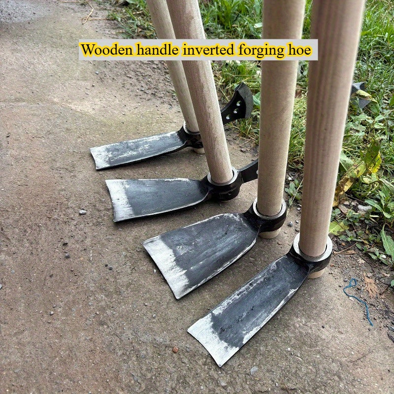 Pala profesional de acero forjado con mango de madera - Capacidad de 136,08 kg, diseño ergonómico para jardinería, paisajismo, agricultura y construcción - Pala de forja invertida manual, herramienta de jardinería, agarre cómodo, construcción duradera
