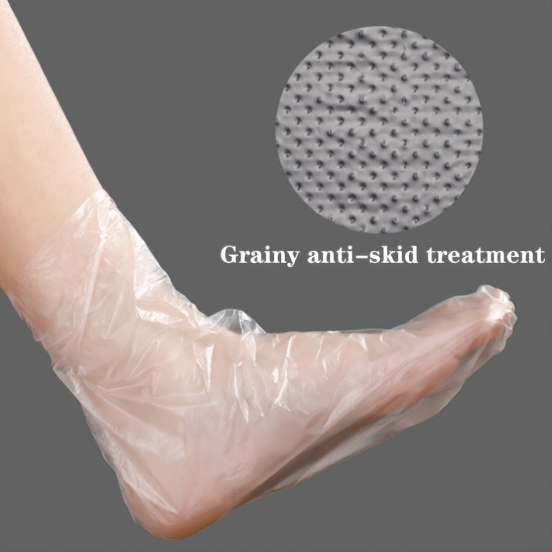 Envoltura transparente de plástico para pies, hidratante anticongelante, baño de pies en remojo, prueba de zapatos, adecuado para uso doméstico y en salones de belleza, herramienta y accesorio para el cuidado de los pies sin perfume.
