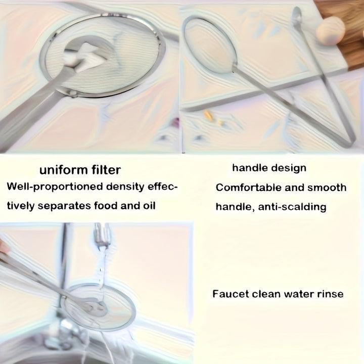 Pinzas para freír, cucharas escurridoras de alimentos, espátulas de acero inoxidable para fritir, pinzas con red filtrante de cocina, herramientas resistentes al calor para saltear