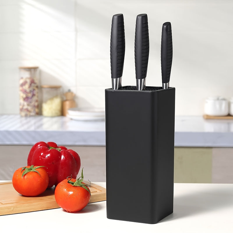 Bloque de Cuchillos Versátil - Diseño Fácil de Limpiar y Ajustable con Ranuras Desmontables para Diversas Hojas, Organizador de Cocina de Plástico Duradero