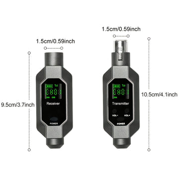 Transmisor y receptor XLR inalámbricos y transmisor y receptor inalámbricos para guitarra, adaptador de micrófono recargable para micrófono dinámico, mezclador de audio, bajo eléctrico.