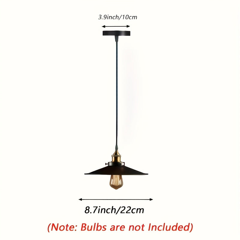 1pc, Lámpara Colgante Industrial, Lámpara de Granja con Pantalla Metálica en Forma de Cono , Luz Suspendida para Pasillo, Comedor o Sala, Compatible con Bombillas E26 (Bombilla No Incluida)