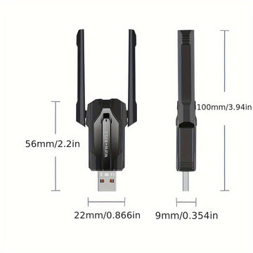 Tarjeta de red inalámbrica MCPIWOHY de doble banda 5G y WiFi 5.4, conexión USB, transmisor y receptor AP, plug & play, sin necesidad de controladores, para PC y laptop