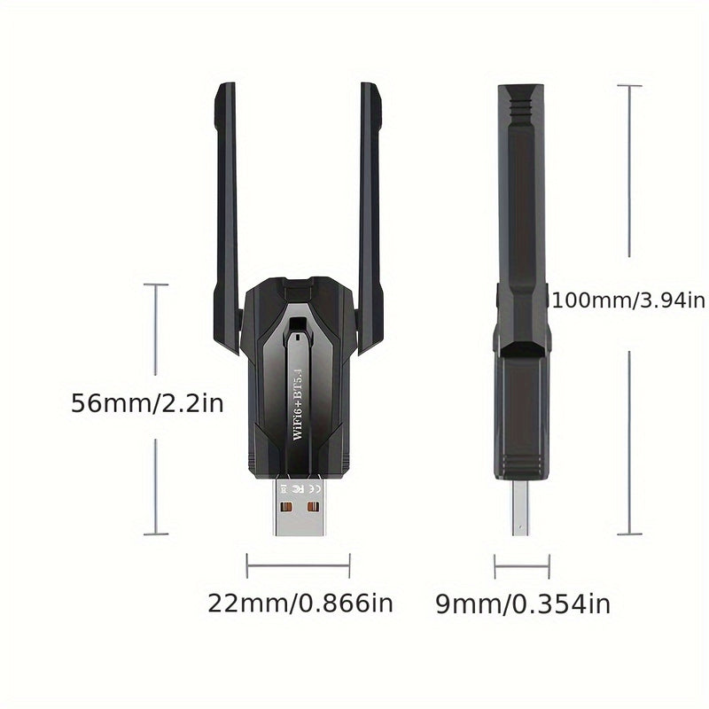 Tarjeta de red inalámbrica MCPIWOHY de doble banda 5G y WiFi 5.4, conexión USB, transmisor y receptor AP, plug & play, sin necesidad de controladores, para PC y laptop