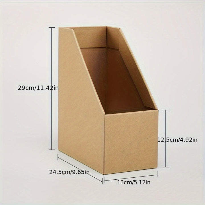 5pcs Cajas de Envío de Papel Kraft con Cajón Multicapa, Caja de Soporte para Libros Simple, Organizador de Documentos de Papel A4 para Escritorio de Oficina, Armario de Almacenamiento Plegable