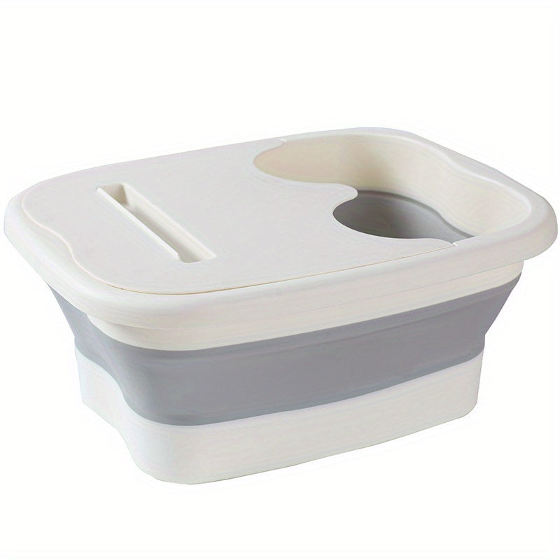 1 pieza, herramienta de baño de pies plegable - Bañera de pies de spa elevada y espesada, diseño que ahorra espacio para uso en casa, plástico duradero sin necesidad de electricidad, portátil y fácil almacenamiento, baño de pies, relajación, remojo de pi
