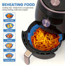 6 piezas de Forros para Freidora de Aire de Silicona - Moldes Antiadherentes Azules con Borde Festoneado y Diseño Perforado para Distribución Uniforme del Calor, Desmoldeo Fácil, Cocina Sin Aceite Saludable - Seguro para Alimentos, Reutilizables, Compati