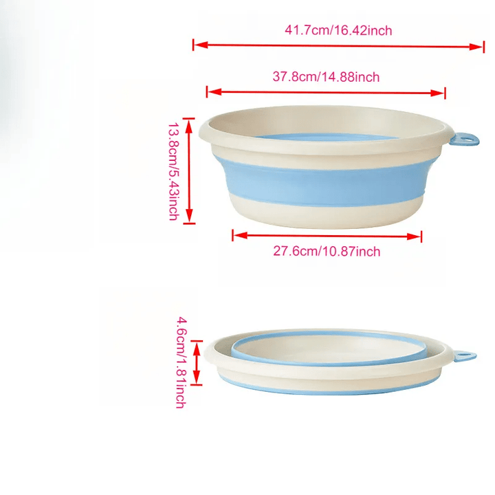 Sanrio Hello Kitty Lavabo Plegable - Fregadero Compacto con Gancho Colgante, Bañera para Lavar Platos y Pies para Cocina, Baño o Viajes - Accesorio de Baño Divertido, Diseño Antifugas, Contenedor Multiusos, Ideal para Espacios Pequeños