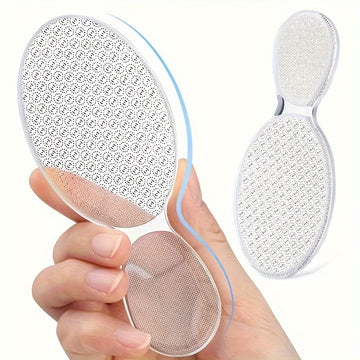 Lima de pies de vidrio nano - Exfoliador de doble cara, herramienta para alisar los pies y dar forma a las uñas, removedor de callos de pedicura profesional, sin perfume, no requiere electricidad ni batería, lavable y reutilizable.