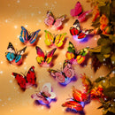 Decoración de pared de mariposa que brilla en la oscuridad con capas dobles y alas adjuntas - Ideal para el hogar, cumpleaños, bodas y decoración de vacaciones, estilos y colores aleatorios, decoraciones de mariposas