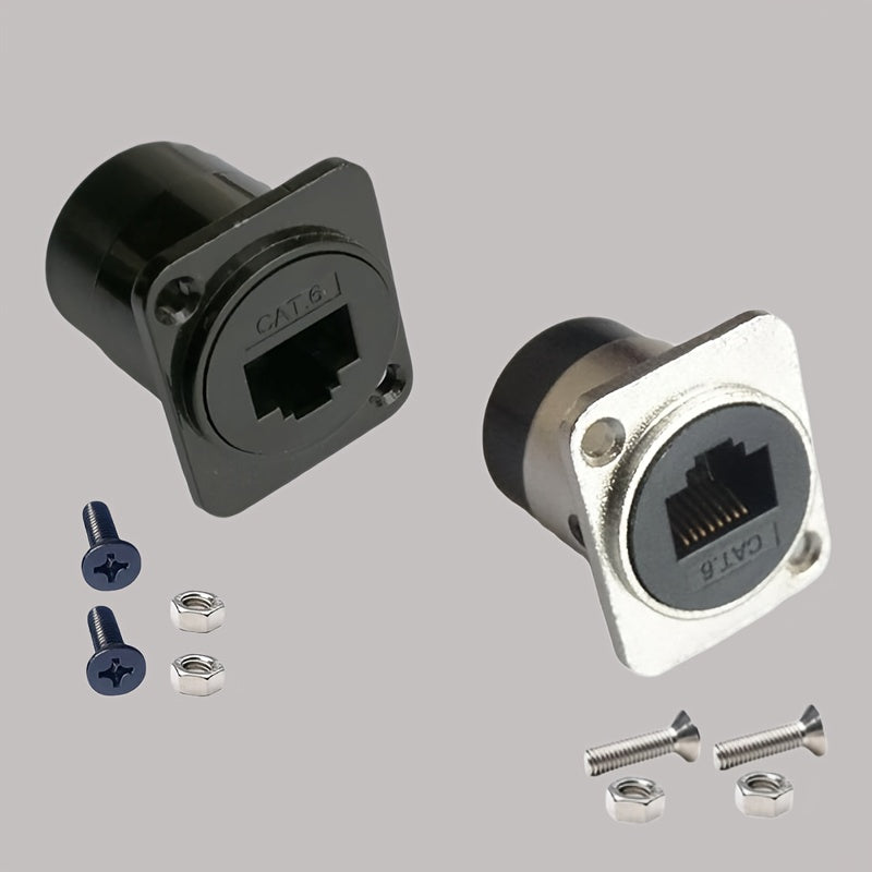5 Piezas Adaptador RJ45 CAT6 Ethernet - Tipo D Macho a Macho con Tornillos y Tuercas, Par trenzado blindado para Red Doméstica/Oficina, Compatible con Gigabit Ethernet