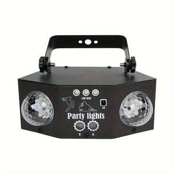Luces de fiesta YSH - Sistema de iluminación LED de doble bola de disco comercial con control remoto, luces de proyección cambiantes de color para fiestas de DJ, eventos y festivales, ideales para Halloween, Navidad, Acción de Gracias, Año Nuevo, Día de