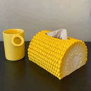 Soporte para Caja de Pañuelos con Forma de Maíz Único - Decoración Creativa para Sala de Estar y Mesa de Comedor, Plástico Duradero