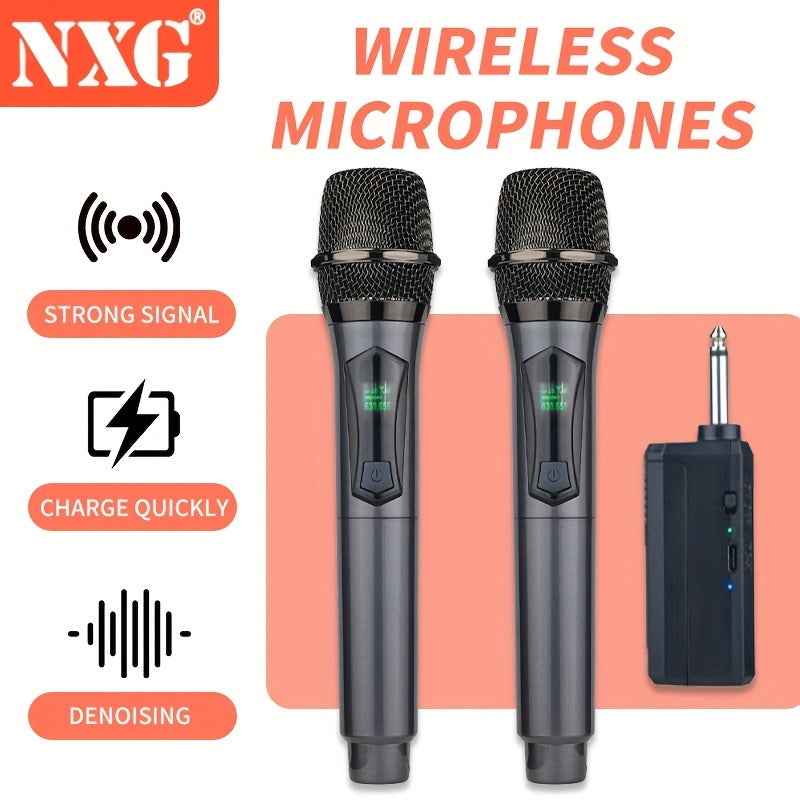 Microfono sin varillas DOSLNLYA con Receptor - Señal Estable de Largo Alcance, Carga Rápida USB-C Dual Power, Compatible con Máquinas de Karaoke, DJ, Bodas, Fiestas y Home Theater - Micrófono Profesional para Cantar, Control Funcional, Diseño Elegante, A