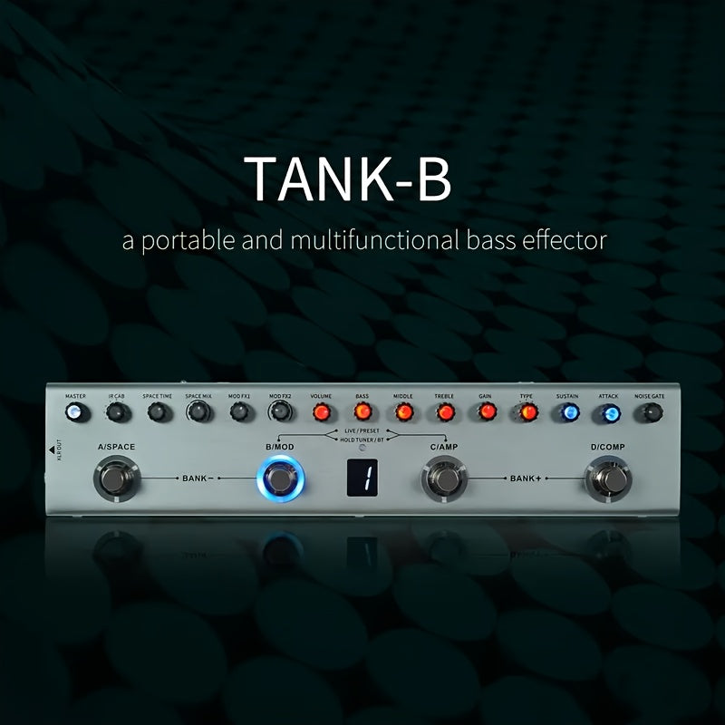 Pedal de efectos de guitarra TANK-G Multi-Function | 36 presets editables | Conexión inalámbrica + monitorización de auriculares | Soporta grabación móvil | Batería recargable incorporada + interfaz de audio, pedal de efectos de guitarra