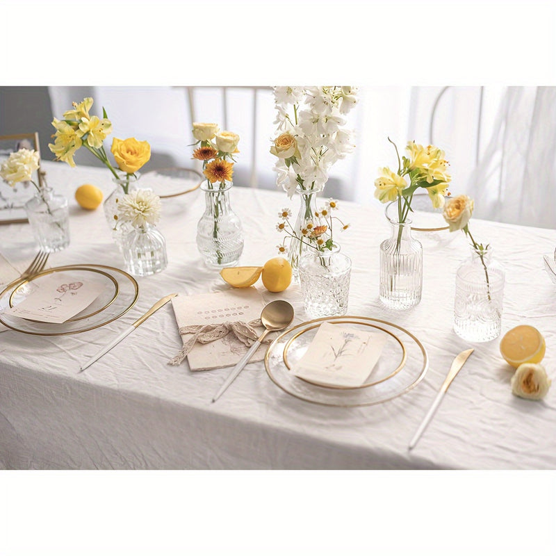 Juego de 10 floreros pequeños decorativos de vidrio, floreros miniatura para decoración de mesa, boda rústica o hogar