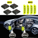 Conjunto de 4 Luces de Bienvenida para Puertas de Coche con Proyección de Logotipo al Estilo OEM, Proyector de Logotipos Universal Inspirado en el Equipo Original y 4 Pegatinas Reflectantes para Coches, Instalación Fácil - Compatibilidad Universal con la