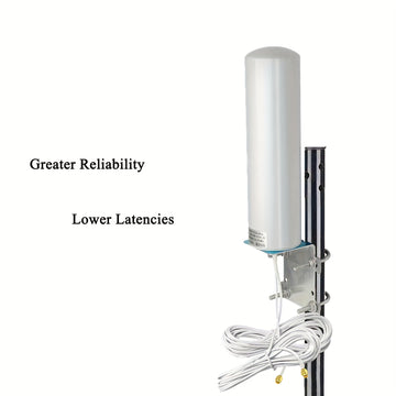Antena Omni-Directional al aire libre 4G LTE para Router Modem Gateway, 2X2 Antenas MIMO con alta ganancia 28dBi/ Conector macho SMA/ 5 metros de cable